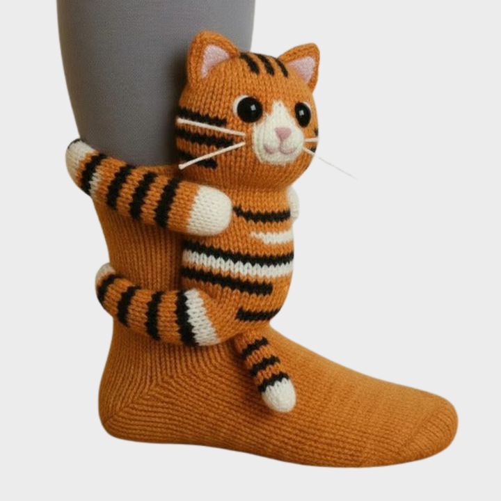 Daniela - Mekane pletene čarape sa životinjom