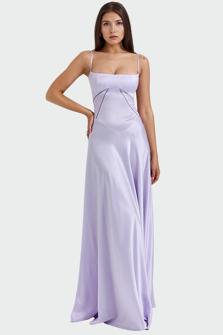 Satin Maxi Haljina s Tanjim Naramenicama