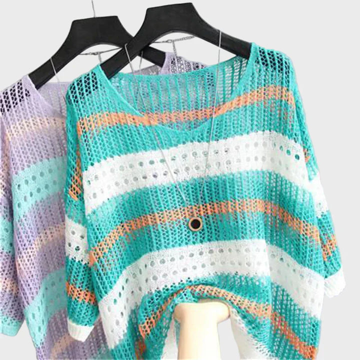 Lana – Lagani pleteni top s otvorima