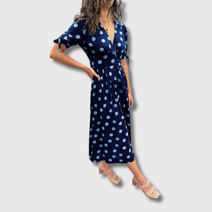 Monique – Ženska vintage haljina s točkicama