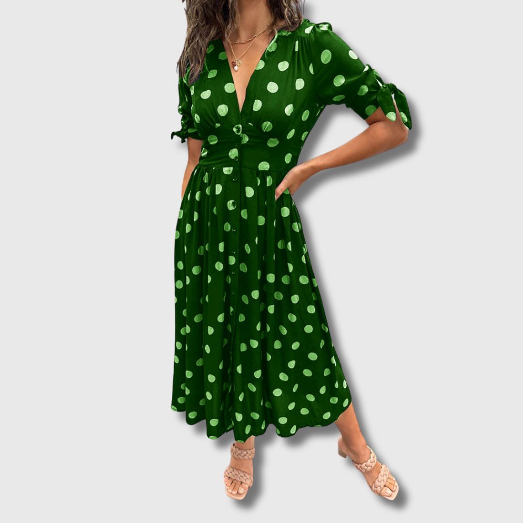 Monique – Ženska vintage haljina s točkicama