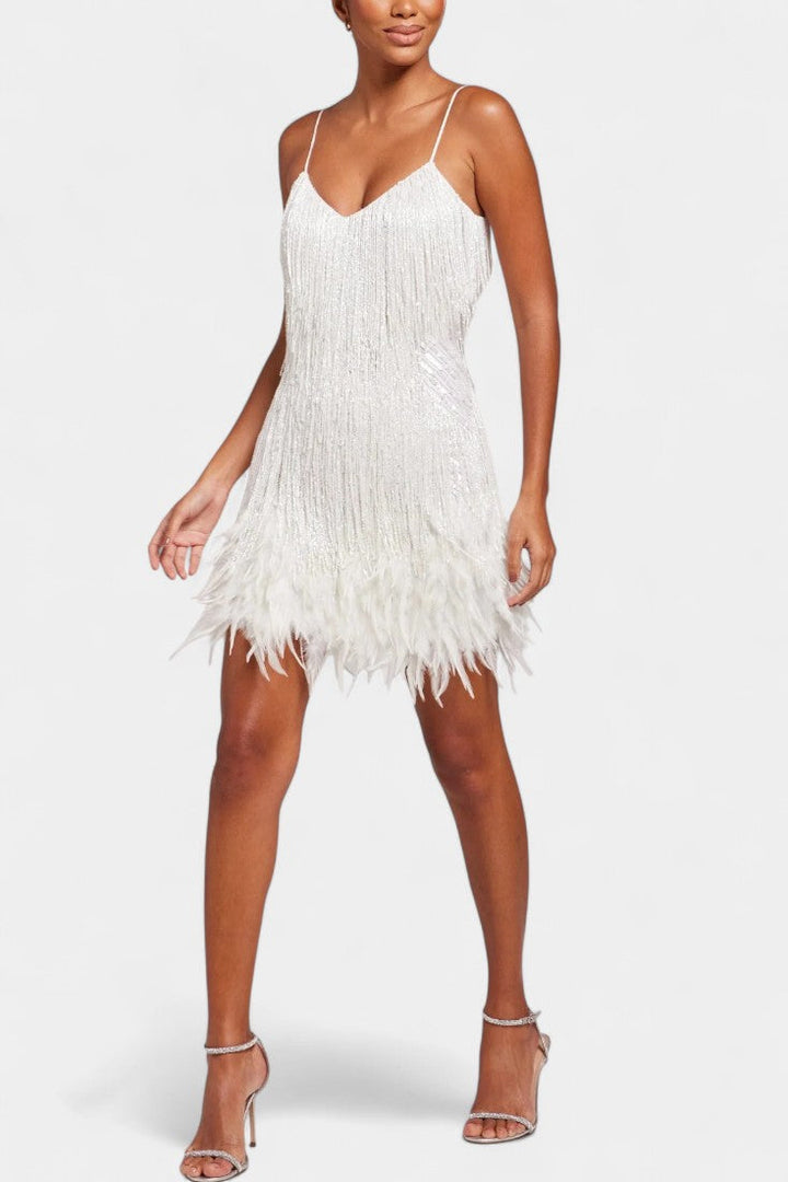 Mirjana Mini Haljina s Perjem