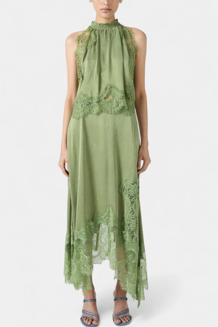 Nada Midi Suknja s Čipkastim Detaljima i Asimetričnom Porubom